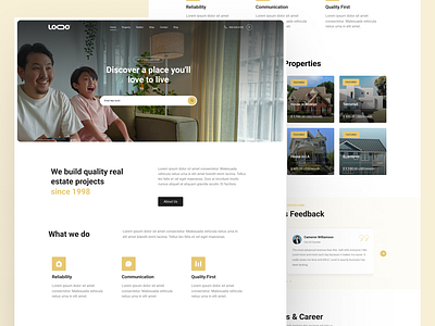 Landing Page Design For Real Estate - Landing Page property design real estate real estate layout real estate page real estate portfolio real estate ui real estate website uiux design website design