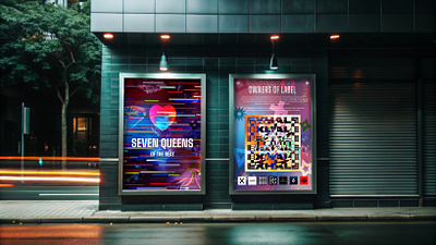 Posters on the street walls billboard branding clean concept cover creation design interface poster promotion street ui