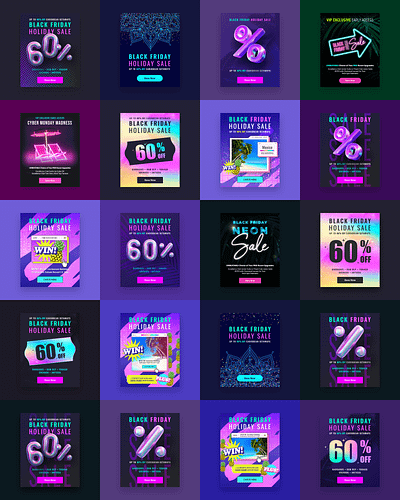 Black Friday | Holiday Sale Concepts 3d graphic design marketing neon