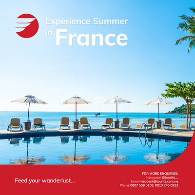 Tourite Summer in France Flyer Design branding graphic design logo