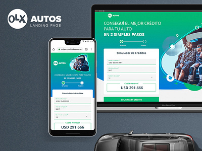 OLX - UX/UI Landing Page Simulador de Créditos argentina glas joseglas landigpage landing page mobile olx ui uiux ux uxui web design