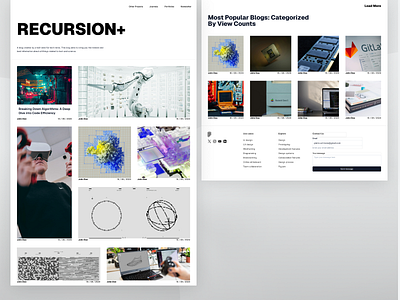 RECURSION+ - The blog site for tech nerds blog site branding concept design graphic design landing page simple simple design simple site site simple tech blog ui ux ux design