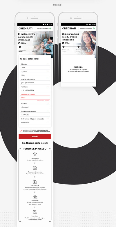 CREDIRATI - UI Landing Page / Mobile argentina credirati glas joseglas mobile olx ui uiux ux uxui web