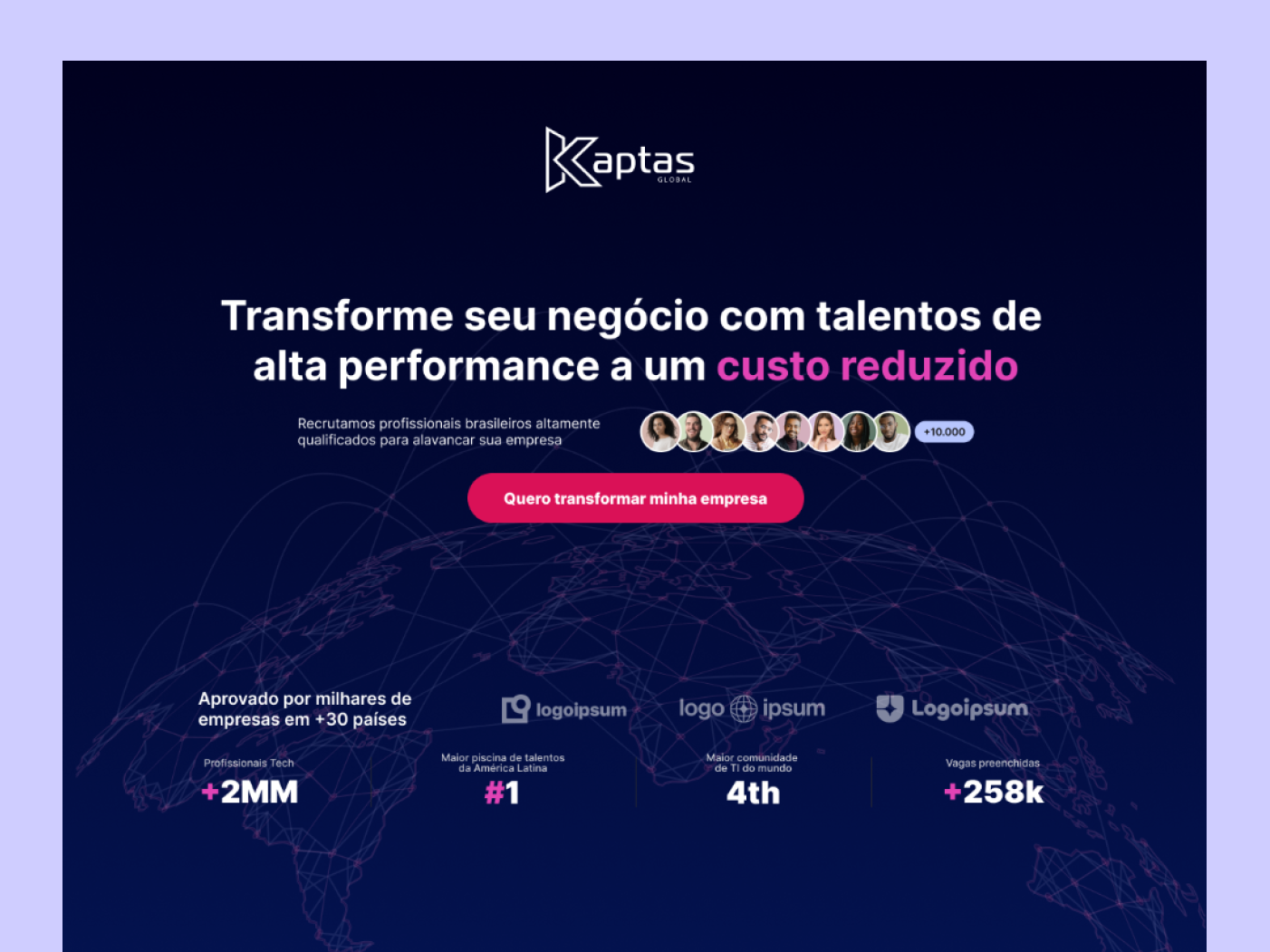Landing Page for a Recruitment Company design ui web design website