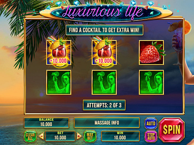 Bonus Round development for the online slot "Luxurious Life" bonus bonus development bonus game bonus round casino art casino design digital graphics gambling gambling art gambling design game art game design game graphics graphic design luxurious slot luxury slot slot art slot design