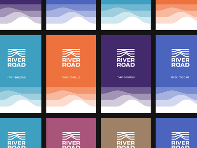 River Road Branding brand pattern branding explorer illustration journey logo design logotype mark mockup outdoor river road travel waves way