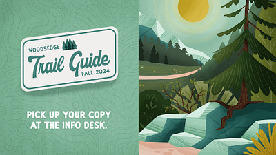 Trail Guide - Slide adobe adobe fresco camping church church slide design graphic design illustration map ministry national forest outdoors retro badge rocks slide slide design topographic trail trees vector