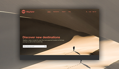 Travel Website branding design desktop grey landing page layout mobile app orange travel website ui ux web design