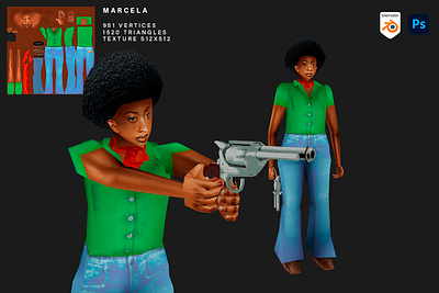 Marcela PS1 Style 3d blender ps1 retro