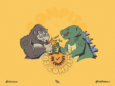 Kong vs Godzilla / No Compitas characterdesign friends graphic design illustration kongvsgodzilla nocompitas nocompitashazcompitas procreate
