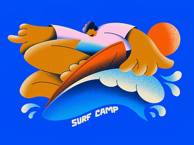Surf Camp active art branding character fun hawaii illustration illustrator lifestyle man ocean procreate shaka splash summer surf surf camp vacation vector wave