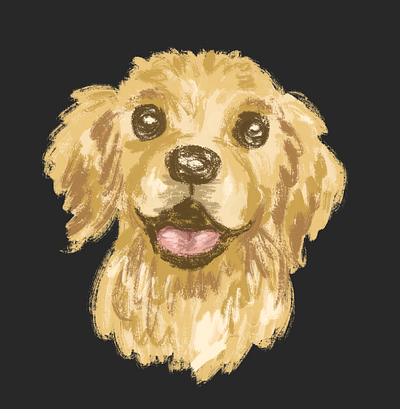 Portrait of a golden retriever animal character dog illustration pet portrait of a golden retriever puppy