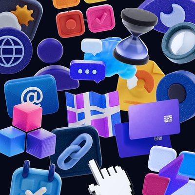 Daily routine 3d app blue c4d colorful icon iconset illustration redshift trendy violet