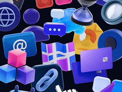 Daily routine 3d app blue c4d colorful icon iconset illustration redshift trendy violet