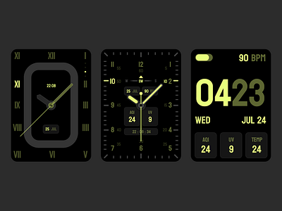Watch faces analog app complication concept product time ui waerable watch watches