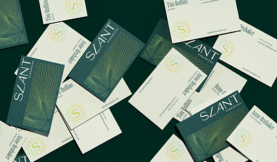 Slant Business Cards brand design branding corporate design finance fintech graphic design green guilloche holographic illustration lettering logo logo design money ui vector
