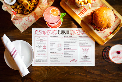 Curio Menu Design black magic brand design branding design graphic design illustration lettering logo menu menu design occult restaurant ui vector victorian vintage