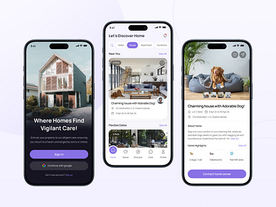 Real Estate Finder Mobile App android apartment finder home home finder house ios mobile app property purple real estate ui design ux design