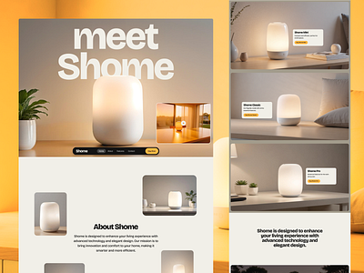 Shome - Smart Home Landing Page ai clean design landing page living experience smart smarthome ui web website