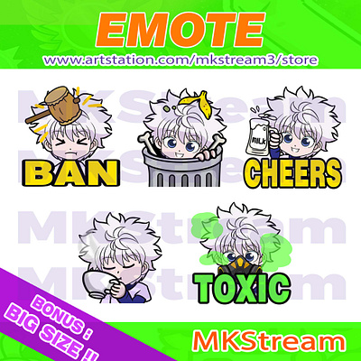 Emotes hunter x hunter killua hammer, trash, cheers, sip & toxic animated emotes anime ban hammer cheers cute design emote emotes gon h x h emotes hunter x hunter hxh illustration killua killua emotes sip emotes sub badge toxic trash emotes twitch emotes