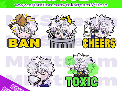 Emotes hunter x hunter killua hammer, trash, cheers, sip & toxic animated emotes anime ban hammer cheers cute design emote emotes gon h x h emotes hunter x hunter hxh illustration killua killua emotes sip emotes sub badge toxic trash emotes twitch emotes