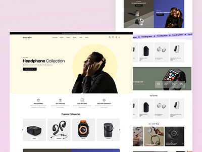 Landing Page for Electronics graphic design ui