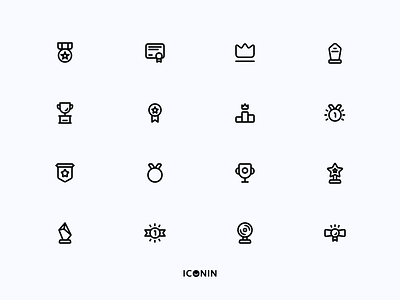Iconin: Award Icons Set app icons award flat icons icon icon pack icon set iconography icons illustration line icons medal trophy