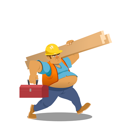 Construction worker character design illustration spot illustration