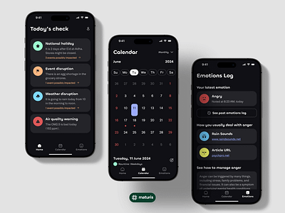The Schedule - AI Planner for Autistic Adults Mobile App austism calendar customer experience cx dark design mobile mobile app planner app product design schedule app ui uiux user experience user interface user research ux uxr