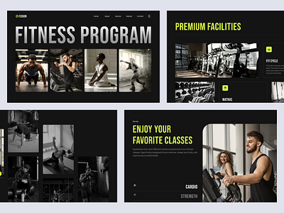 Fusion - Service Page brand identity branding clean dark mode design exercise fitness fitness app fitness website gym gym app landing page marketing website minimalist service page sport ui ux web design website