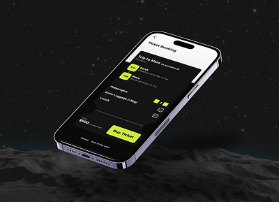 Interstellar Booking App app app design app product design green mobile application green ui mobile app mobile application product design travel app travel application ui travel ui ui ux