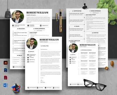 Graphic Designer Resume Template, Resume, CV Design a4 adobe illustrator branding cv design design template editable graphic design graphic designer resume design resume design template