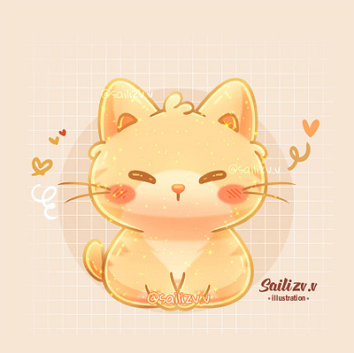Cat Kawaii by sailizv adorable adorable lovely artwork concept creative cute art design digitalart illustration