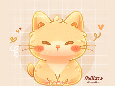 Cat Kawaii by sailizv adorable adorable lovely artwork concept creative cute art design digitalart illustration