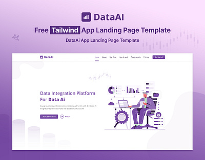 DataAI – Free Tailwind App Landing Page Template app app landing page template dashboards dataai dataai tailwind landing page designtocodes free landing page tailwind tailwind css