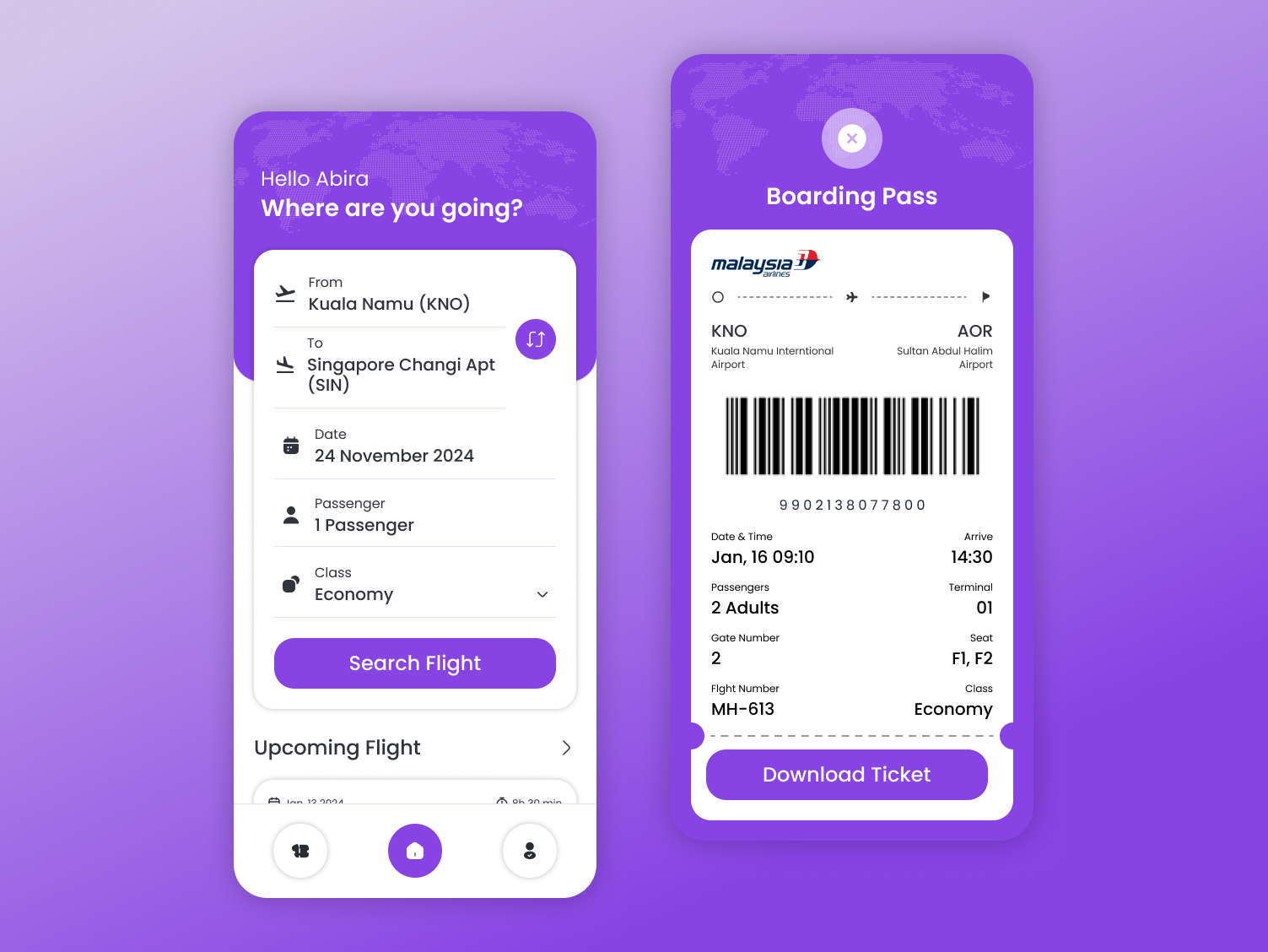 Daily UI Challenge Day 26 - A Flight Attendance Mobile App ai app boarding pass branding daily ui challenge design flight icon illustration logo mobile mobile app plane search flight ticket ticket trending ui ui ux design uidesign viral