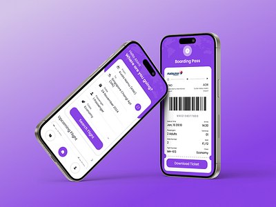 Daily UI Challenge Day 26 - A Flight Attendance Mobile App app boarding pass branding daily ui challenge design flight icon illustration logo mobile mobile app plane search flight ticket ticket ui ui ux design uidesign