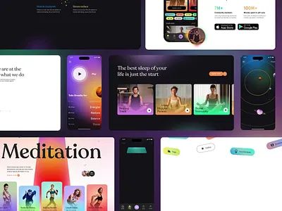 Medimind - Meditation App and website animation fitness app design health app design ios app landing page meditation meditation and yoga app meditation app meditation mobile app meditation yoga app mobile app motion graphics web design website website design wellness app yoga yoga and meditation yoga app yoga mobile app