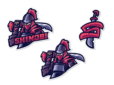 [ SELL ] Shinobi badge branding design emblem esport esports game games gaming illustration layout logo mascot ninja overlays sport sports stream symbol team