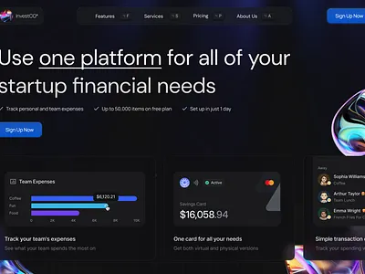 InvestCo Hero section concept design branding concept design design graphic design hero hero section illustration inspiration ui