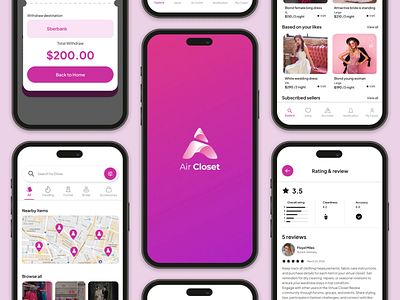 Rental Fashion App ecommerce product design ui ux