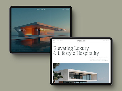 HAUTELIER - Travel & Hospitality Landing Page branding corporate tarvel homepage hospitality hotel interface landing page lifestyle luxury navigation premium service travel ui ux visual design website