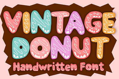 Vintage Donut Font cartoon comic design display font font font design graphic graphic design hand drawn font hand drawn type hand lettering handwritten headline lettering logotype text type design typeface typeface design typography