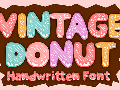 Vintage Donut Font cartoon comic design display font font font design graphic graphic design hand drawn font hand drawn type hand lettering handwritten headline lettering logotype text type design typeface typeface design typography