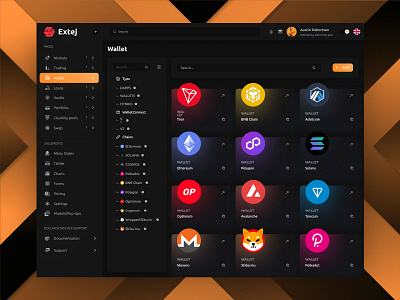 Wallet page for Financial Admin & Dashboard React Web Template admin admin dashboard admin ui crypto crypto app crypto dashboard crypto exchange crypto wallet dashboard dashboard design dashboard interface dashboard ui finance dashboard financial dashboard saas ui ux wallet app web design web3 web3 ui