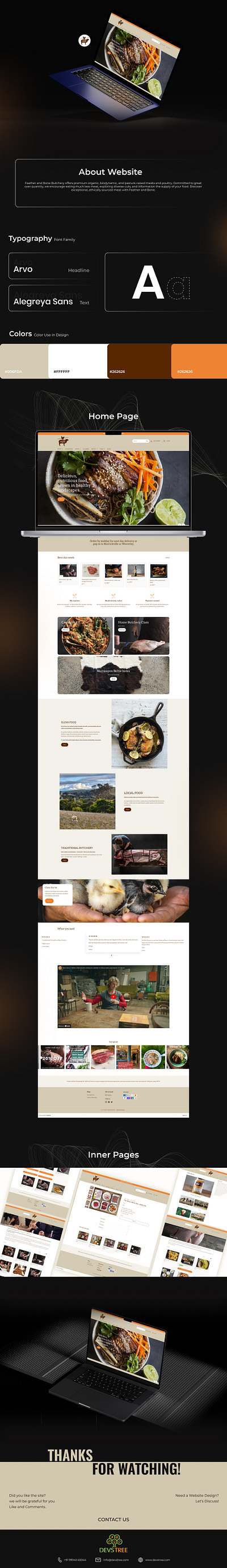 Feather and Bone Butchery app design ui web development