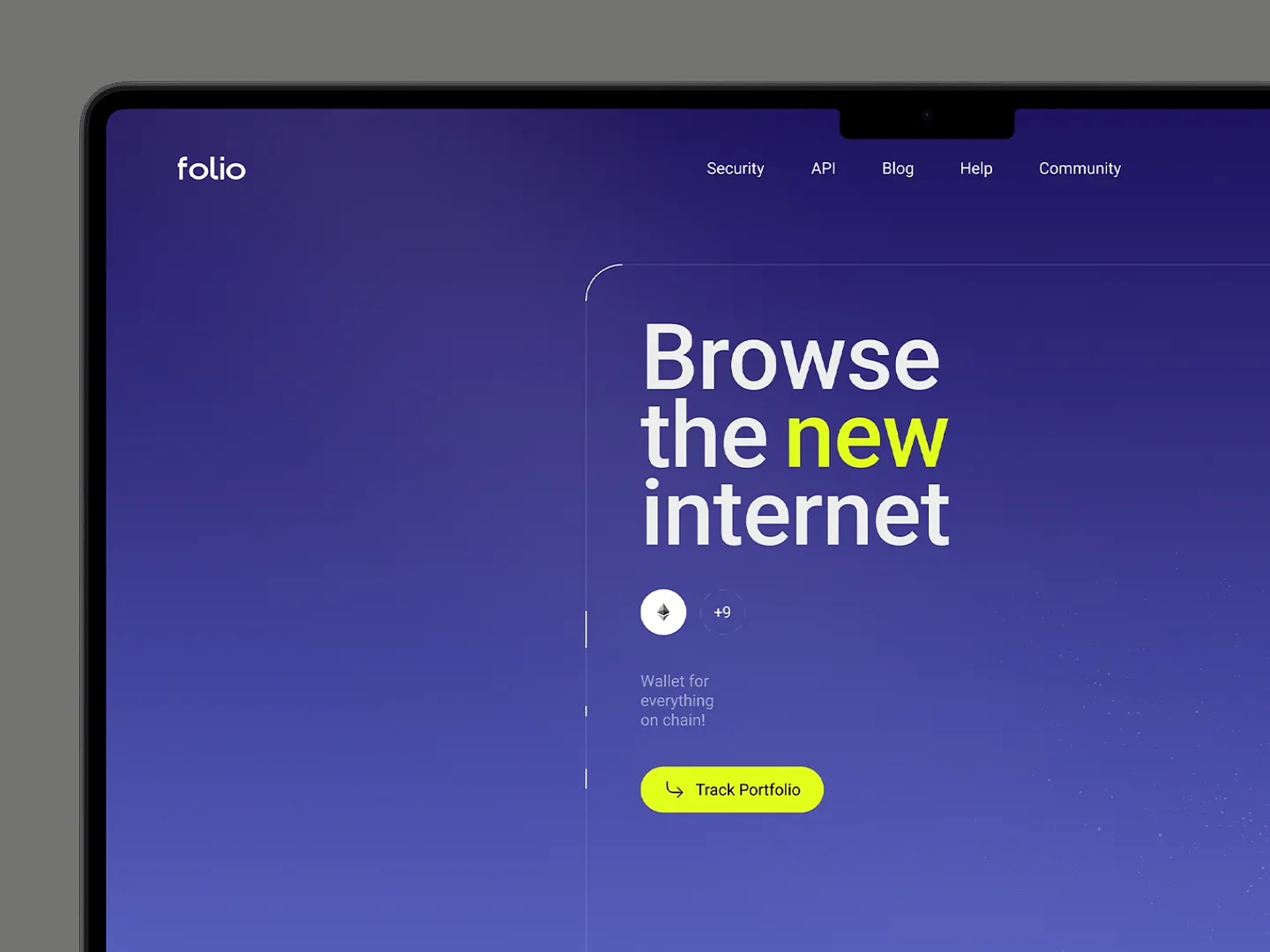 Innovative Finance Website Design: Folio's Crypto Wallet Interface