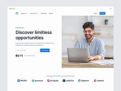 Landing page d design system landig page landing minimal website templates ui uiux ux website