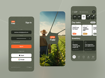 Agrotech Mobile App Design agriculture agro technology agronomy agrotech android app cultivation farm app farm mobile app farmer app field manager ios app mobile app mobile app design monitoring app smart farm ui ux