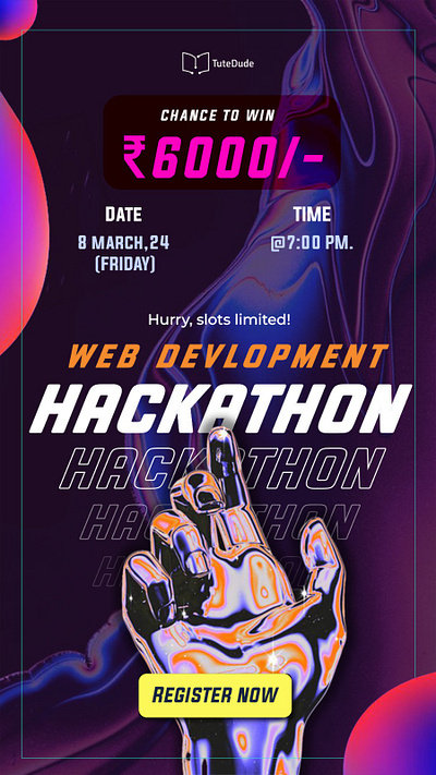 Hackathon Poster 3d animation branding graphic design logo ui